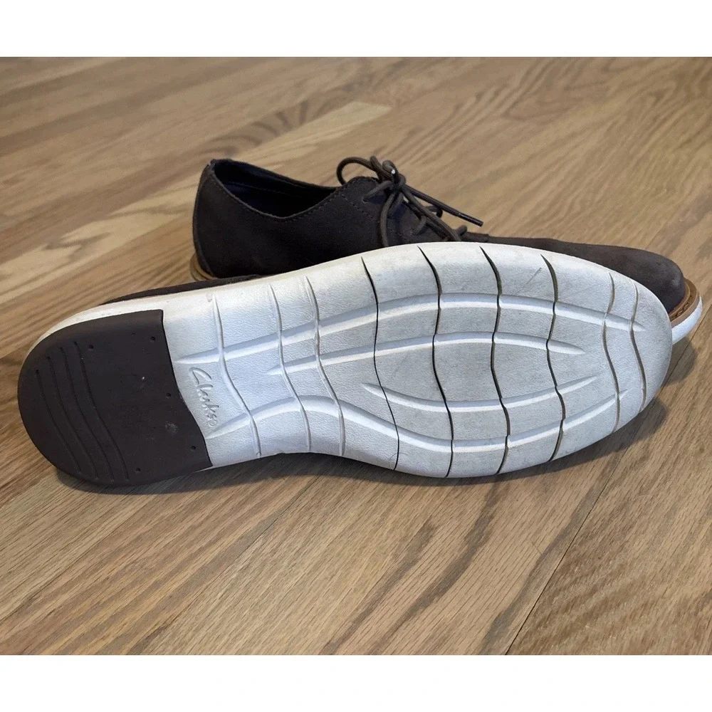 CLARKS Casual Lace‎ Up Oxford Shoes Atticus Nubuck size 9.5